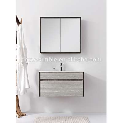 MDF bathroom cabinet with glossy white bathroom vanity in artificial stone basin vanities high quality SIMBLE