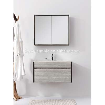 Modern design hanging double sink bathroom cabinet with vanity mirror cabinet